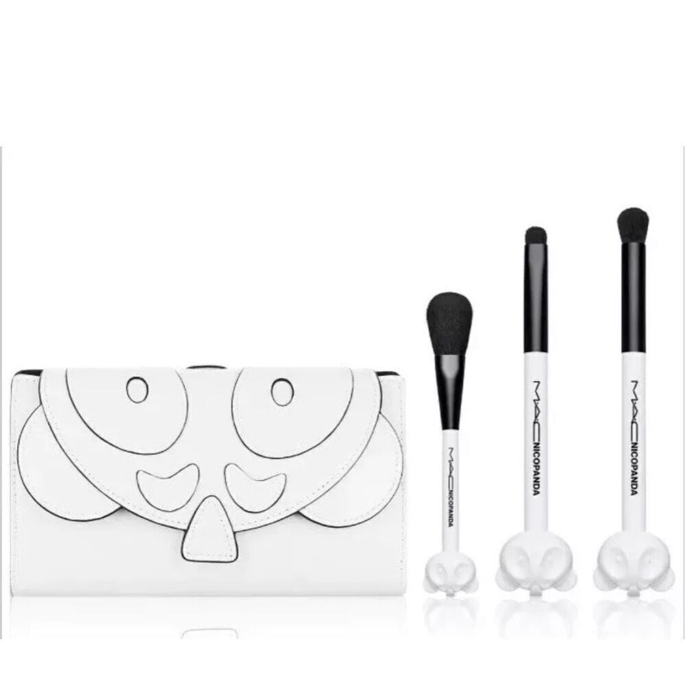 New MAC Nicopanda Brush Bag 3 brush kit 461 536 531 Limited Edition Panda